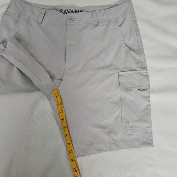 SAVANE Men's Light Gray Relaxed Fit Cargo Shorts Size 32 - Picture 11 of 12